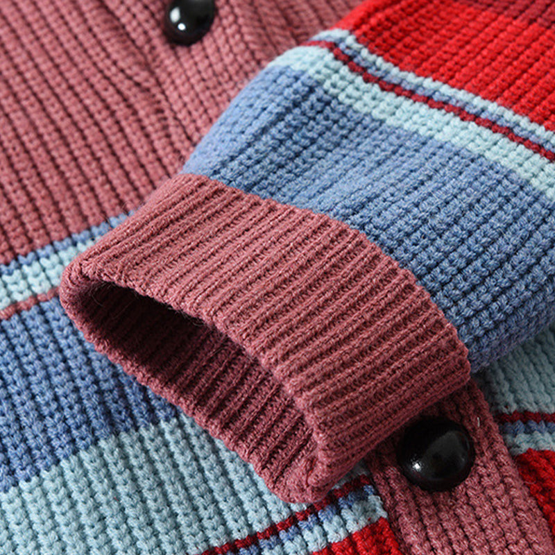 Magnus København | Herre Colorblock Lapel Sweater Jakke