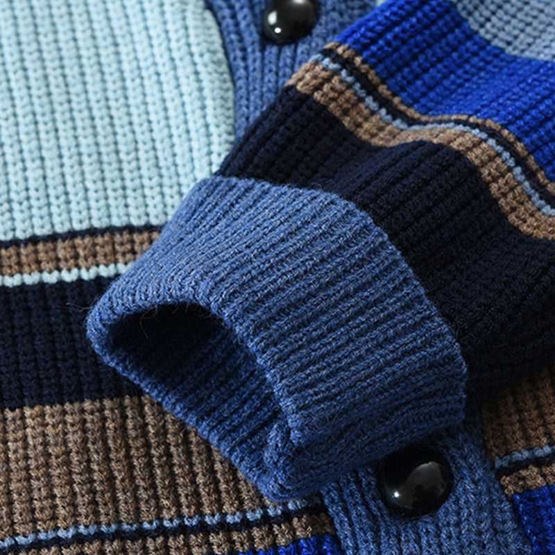 Magnus København | Herre Colorblock Lapel Sweater Jakke