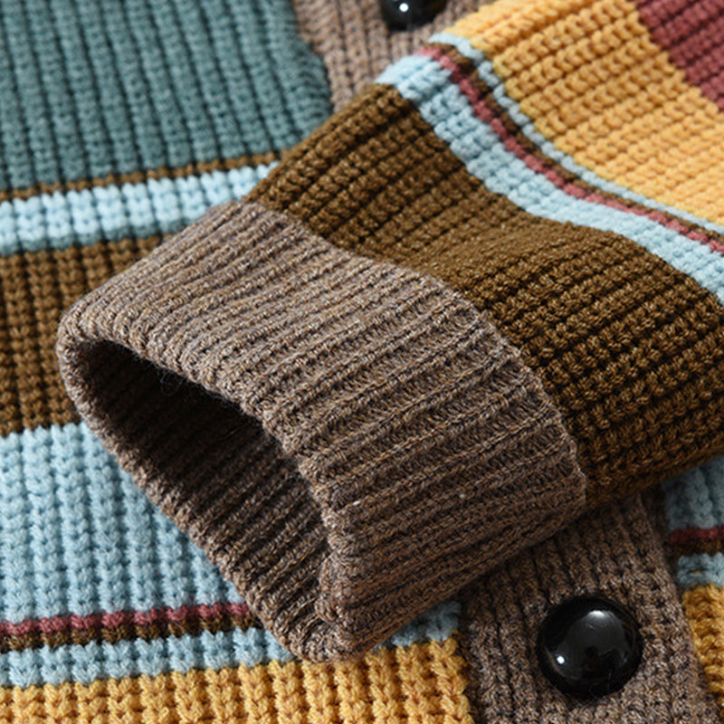 Magnus København | Herre Colorblock Lapel Sweater Jakke