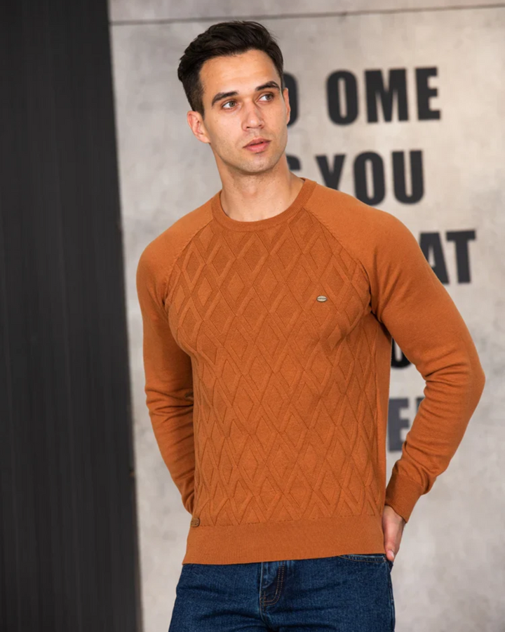Magnus København | Herresweater med ternet design V2