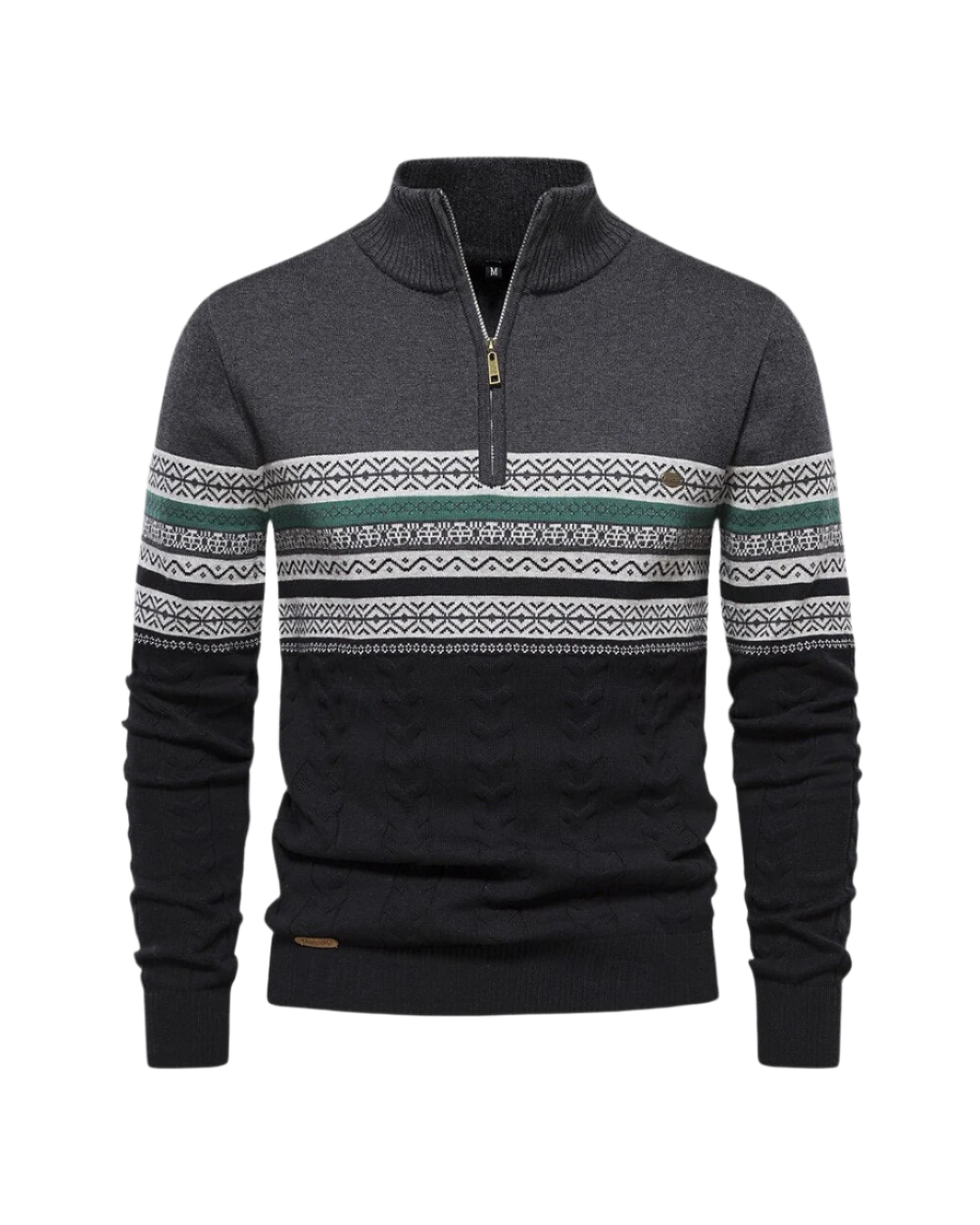 Magnus København | Frederico Cotton Zip Sweater med Mønster