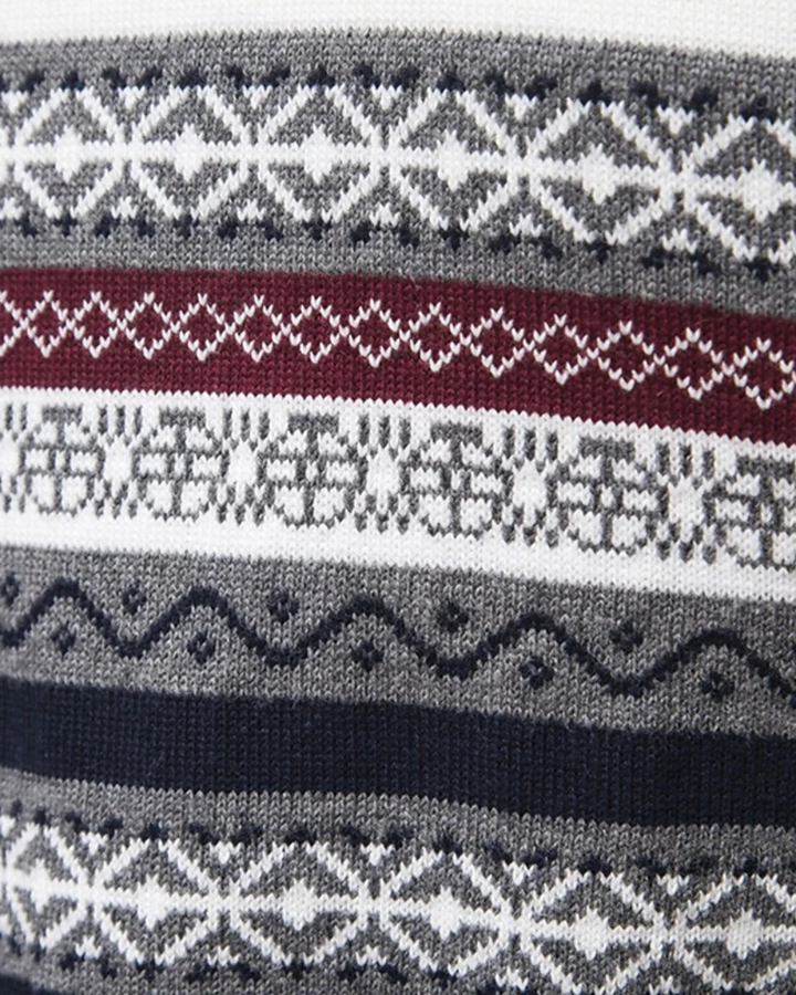 Magnus København | Frederico Cotton Zip Sweater med Mønster