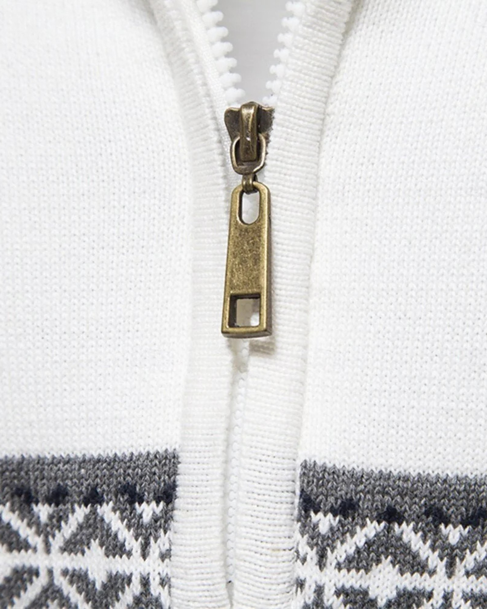 Magnus København | Frederico Cotton Zip Sweater med Mønster