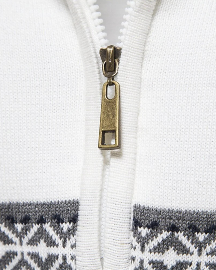 Magnus København | Frederico Cotton Zip Sweater med Mønster