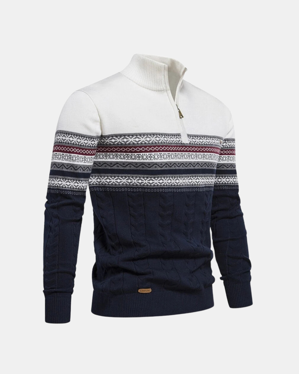 Magnus København | Frederico Cotton Zip Sweater med Mønster