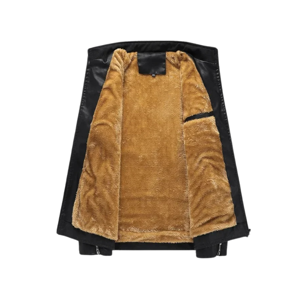 Magnus København | Retro Fleece Foret Læderjakke