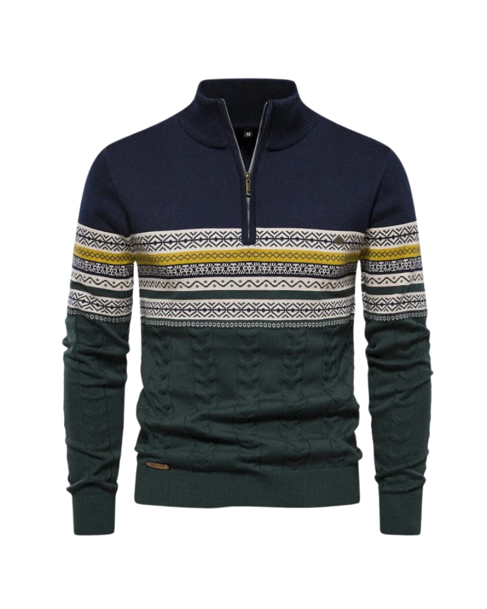 Magnus København | Frederico Cotton Zip Sweater med Mønster