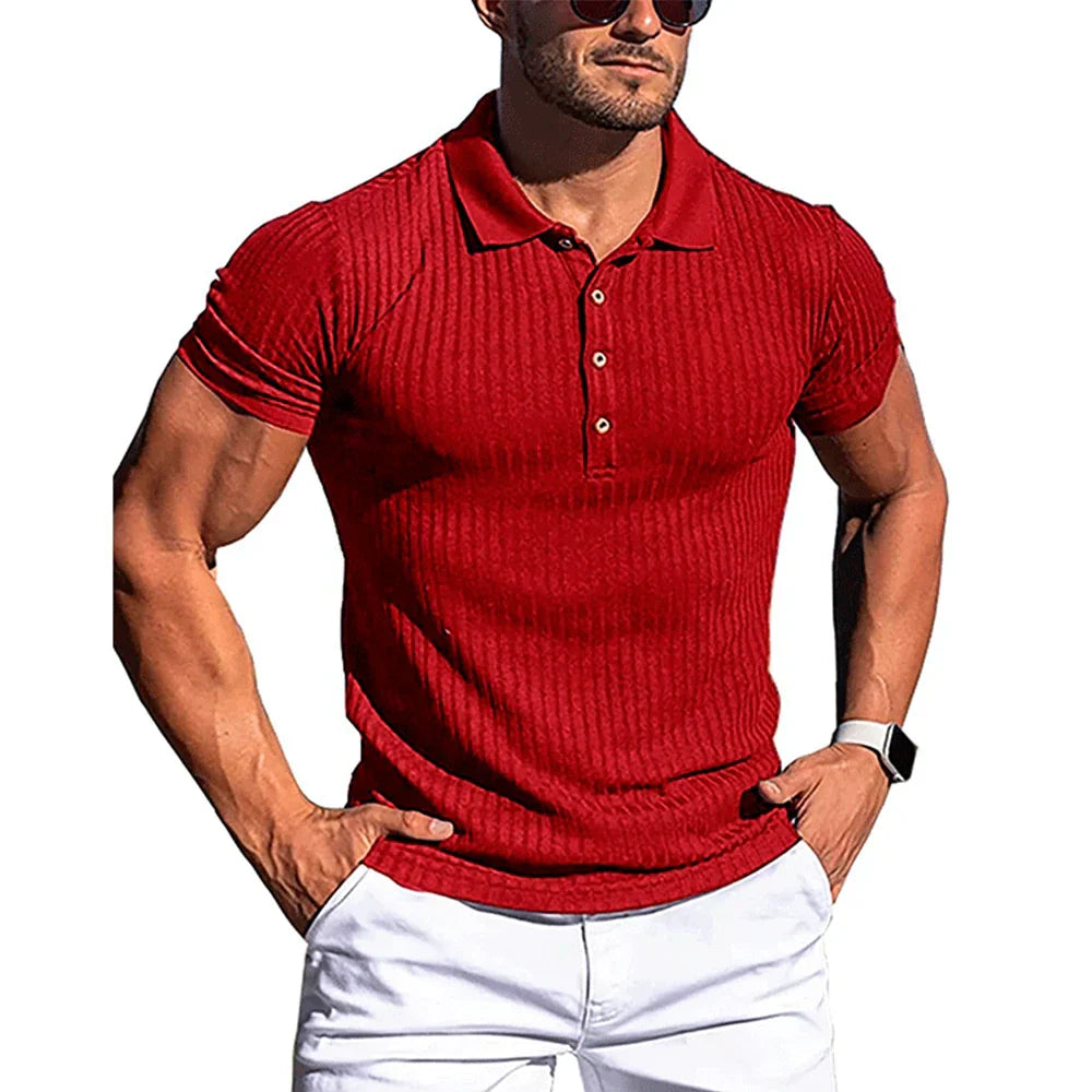 Magnus København | Elegant Stribet Polo T-Shirt