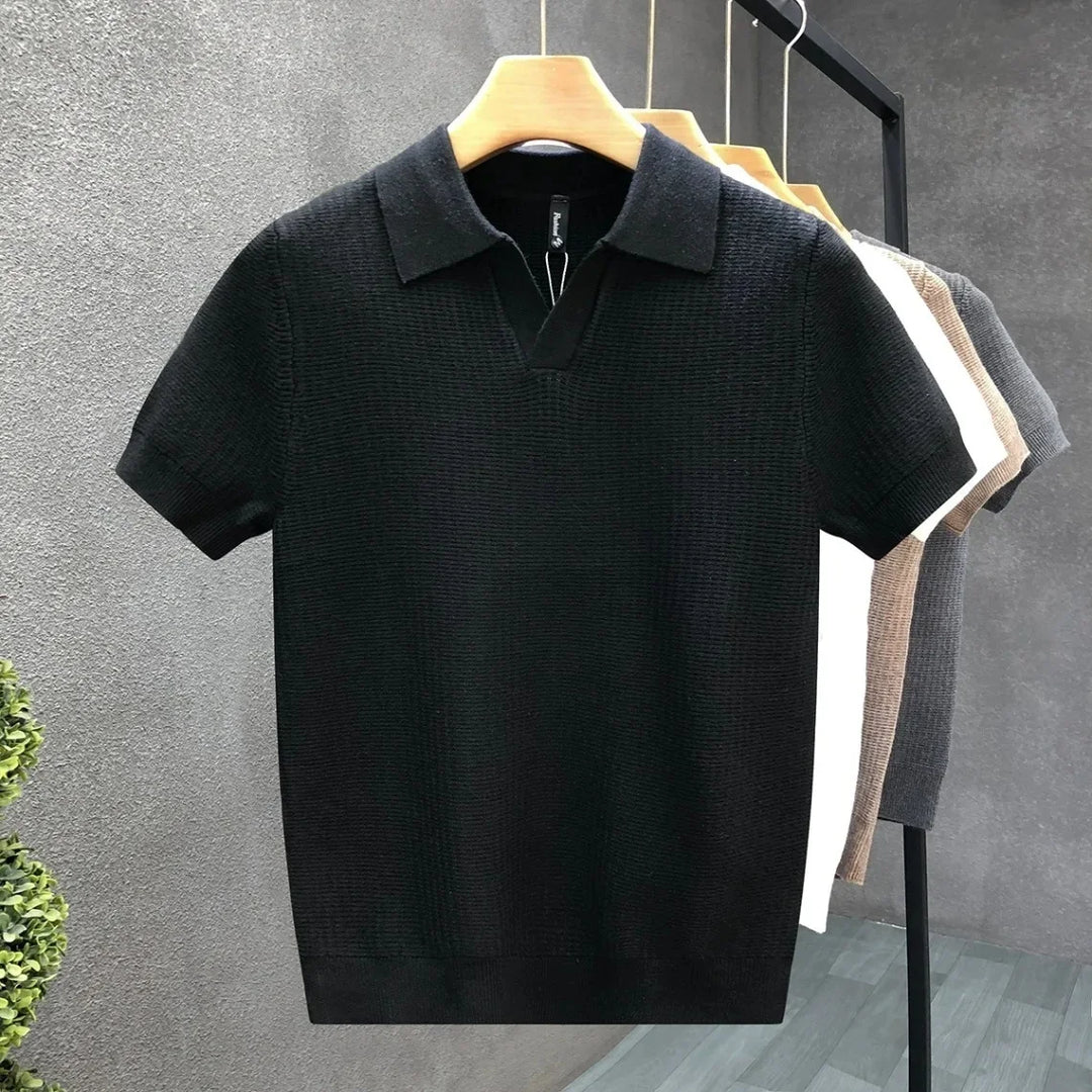 Magnus København | Åndbar Strikket Polo Shirt