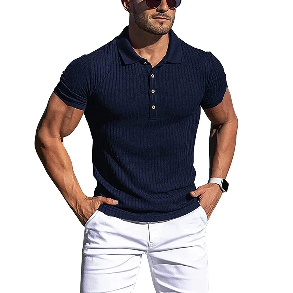 Magnus København | Elegant Stribet Polo T-Shirt