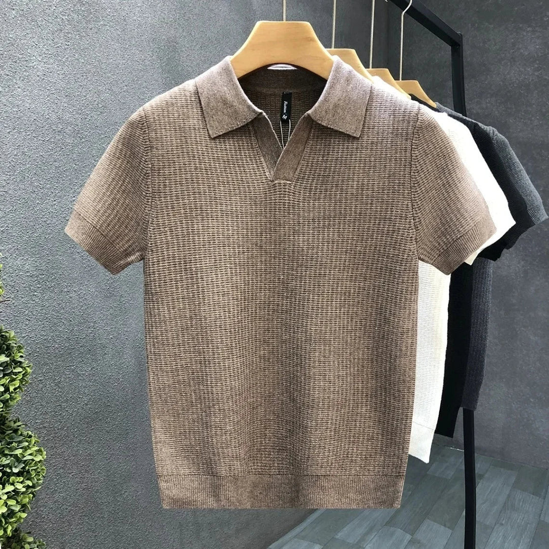 Magnus København | Åndbar Strikket Polo Shirt