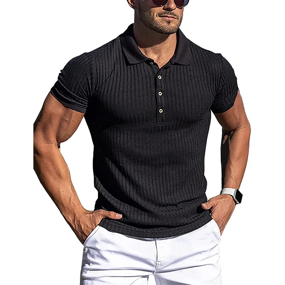 Magnus København | Elegant Stribet Polo T-Shirt