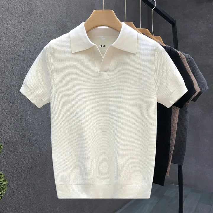 Magnus København | Åndbar Strikket Polo Shirt
